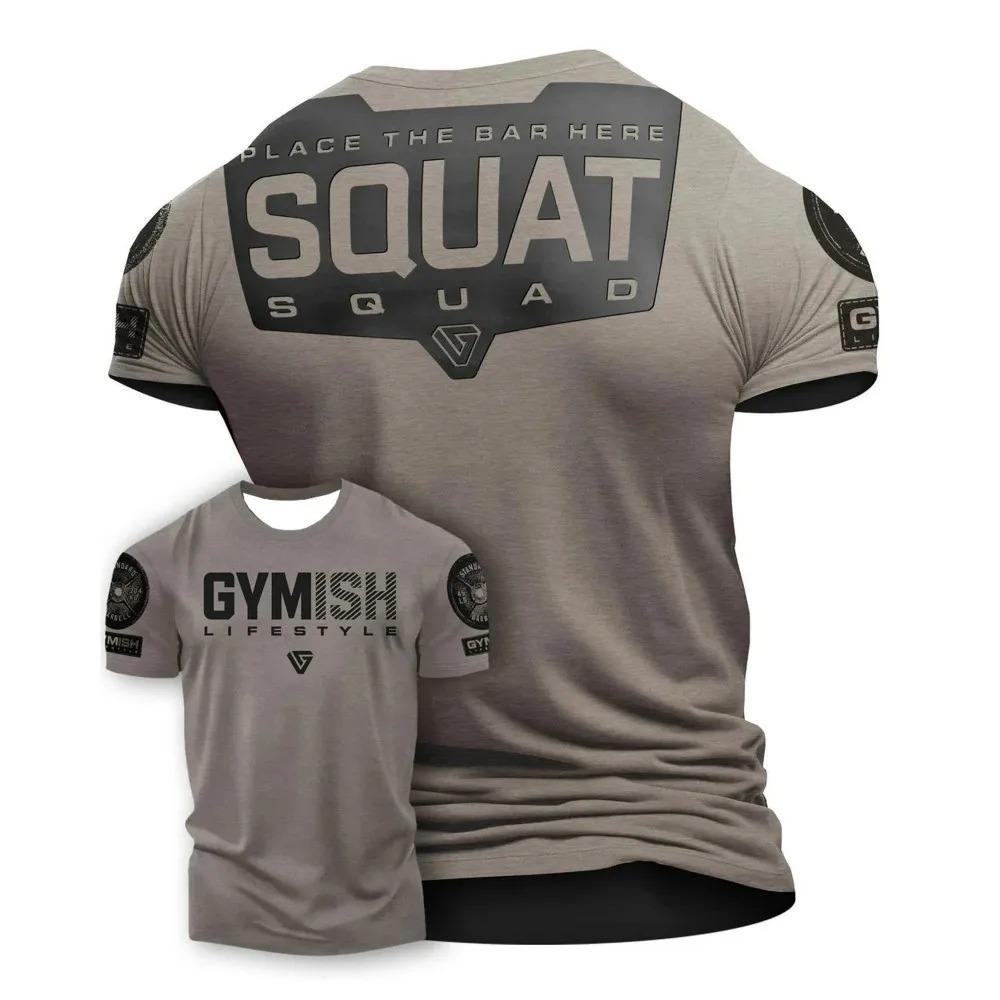 New 2026 Men's 3D Printed Sports Exercise T-shirt Fun Gym High Quality Men's Short Sleeve Muscle Men's Hardcore T-shirt