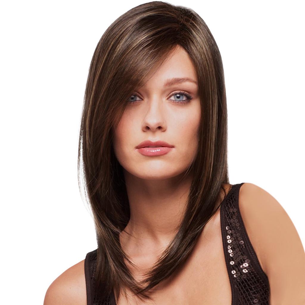 Buy Fashion Synthetic Medium Long Hair Brown Hair Hair Wig Natural Hair  buy-fashion-synthetic-medium-long-hair-brown-hair-hair-wig-natural-hair