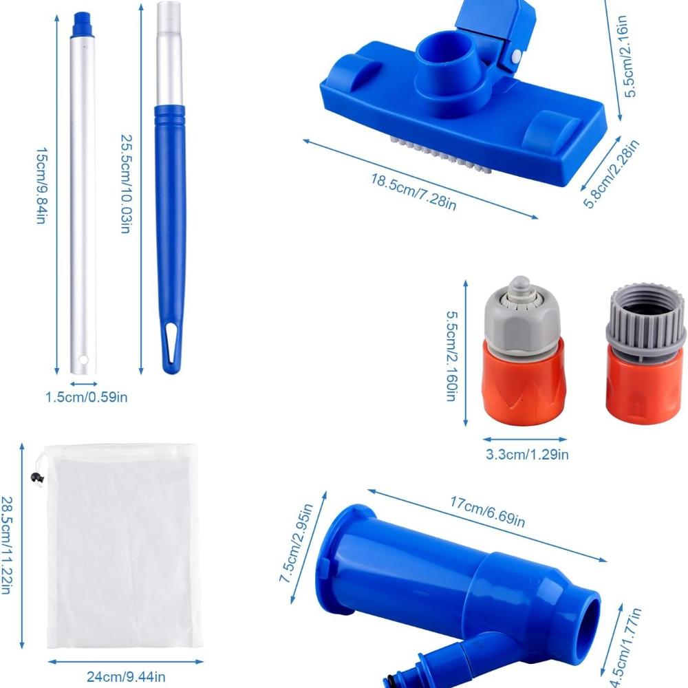 Portable Pool Vacuum Cleaning Set, Pool Cleaning Floor Vacuum Cleaner, Handheld Pool Vacuum Cleaner, for Swimming Pools, Spas, Ponds, Fountains