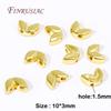 18K Real Gold Plated Wheat Shape Spacer Beads Metal Double Holes Bead For Necklaces DIY Supplies,Loose Beads Separators Wholesal