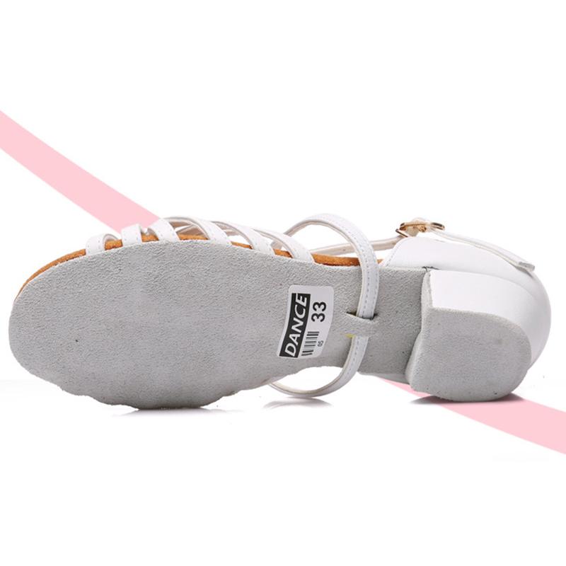 Kinder Mädchen Leder Latein Tanzschuhe Weiche Sohle Modern Social Gesellschaftstanzschuhe Salsa Tango Niedriger Absatz 3.5cm