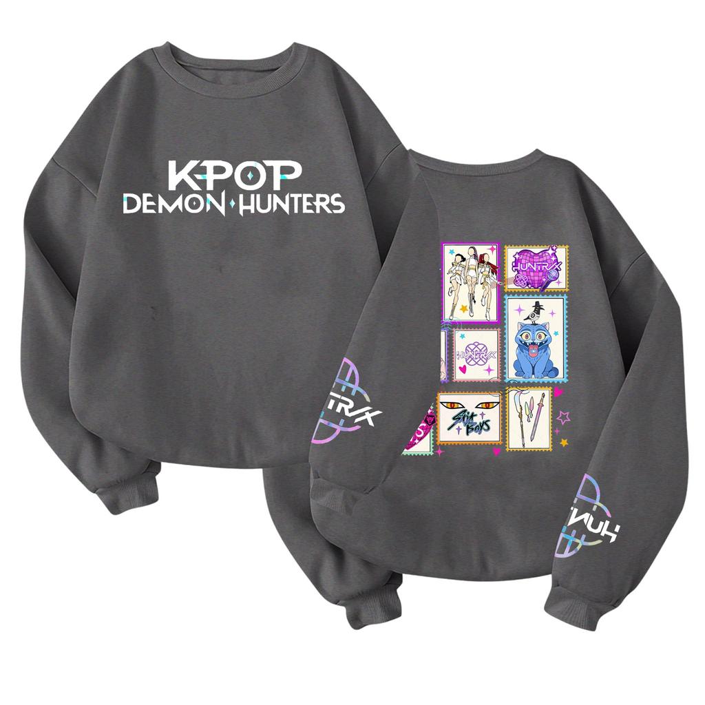 Children's Fashionable Lightweight Long-sleeved Round Neck Pullover With Pockets Printed Pullover