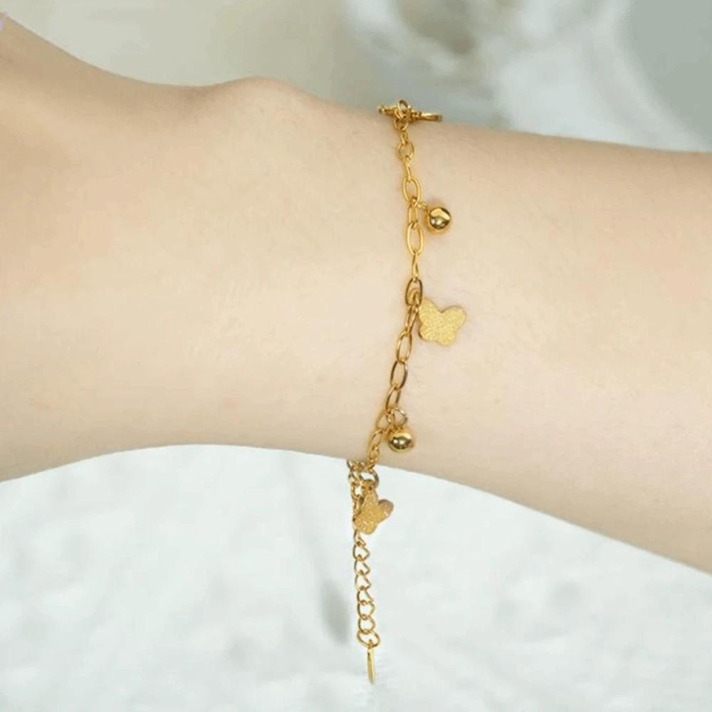 Gold Color Stainless Steel Bracelet Trendy Charm Bracelet New Wrist Chain  Jewelry Gifts