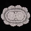1 Piece Of Rustic Crochet Cotton BeigeTable Doilies Handmade for Dinning Room,9.8x14inch