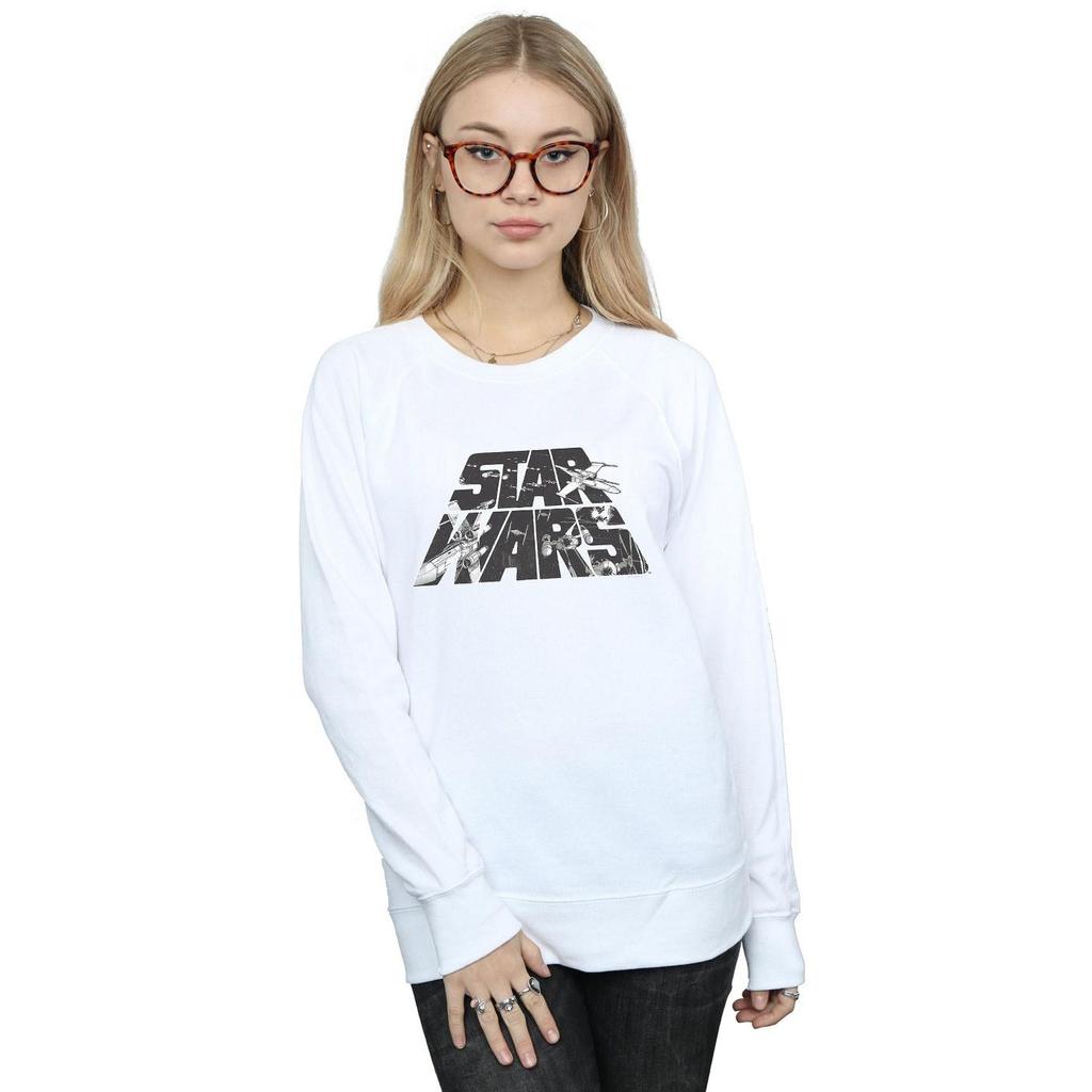 STAR WARS Womens/Ladies Logo Space Sketch Sweatshirt
