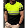 Herren 3D-Druck Neues Sicheres Logo Color Blocking Design Kurzarm T-Shirt Mode Sommer Täglich Lässig Arbeitskleidung Herren T-Shirts