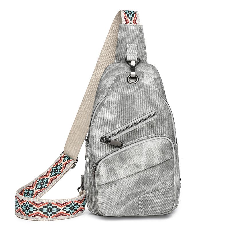 

Нагрудная сумка Женская сумка для мобильного телефона Сумка через плечо на одно плечо серый
