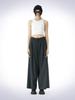 HAUS072C Waist Detail Wide Wool Pants Dark Green