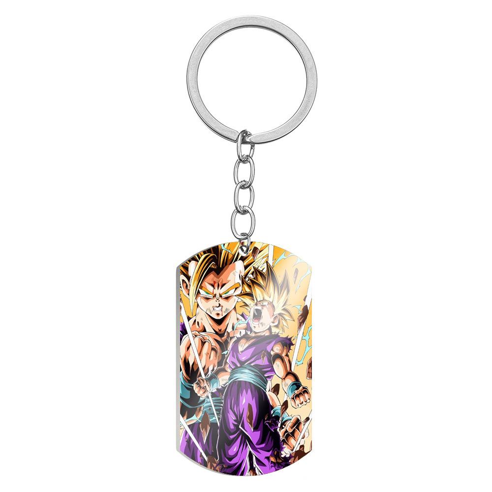 Anime Dragon Ball Son Goku Character Super Saiyan Cartoon Keychain Pendant Backpack Decoration Holiday Gift