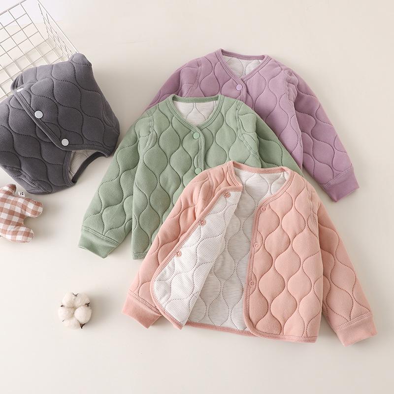 Dziecięca Pikowana Kurtka Bawełniano-Jedwabno-Wełniana - Ciepła Niezbędna do Mundurku Szkolnego na Jesień i Zimę