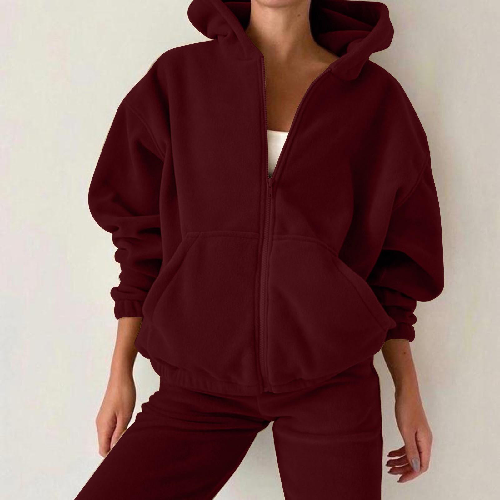 

Жіночий осінньо-зимовий новий модний спортивний повсякденний костюм-светр XL червоний