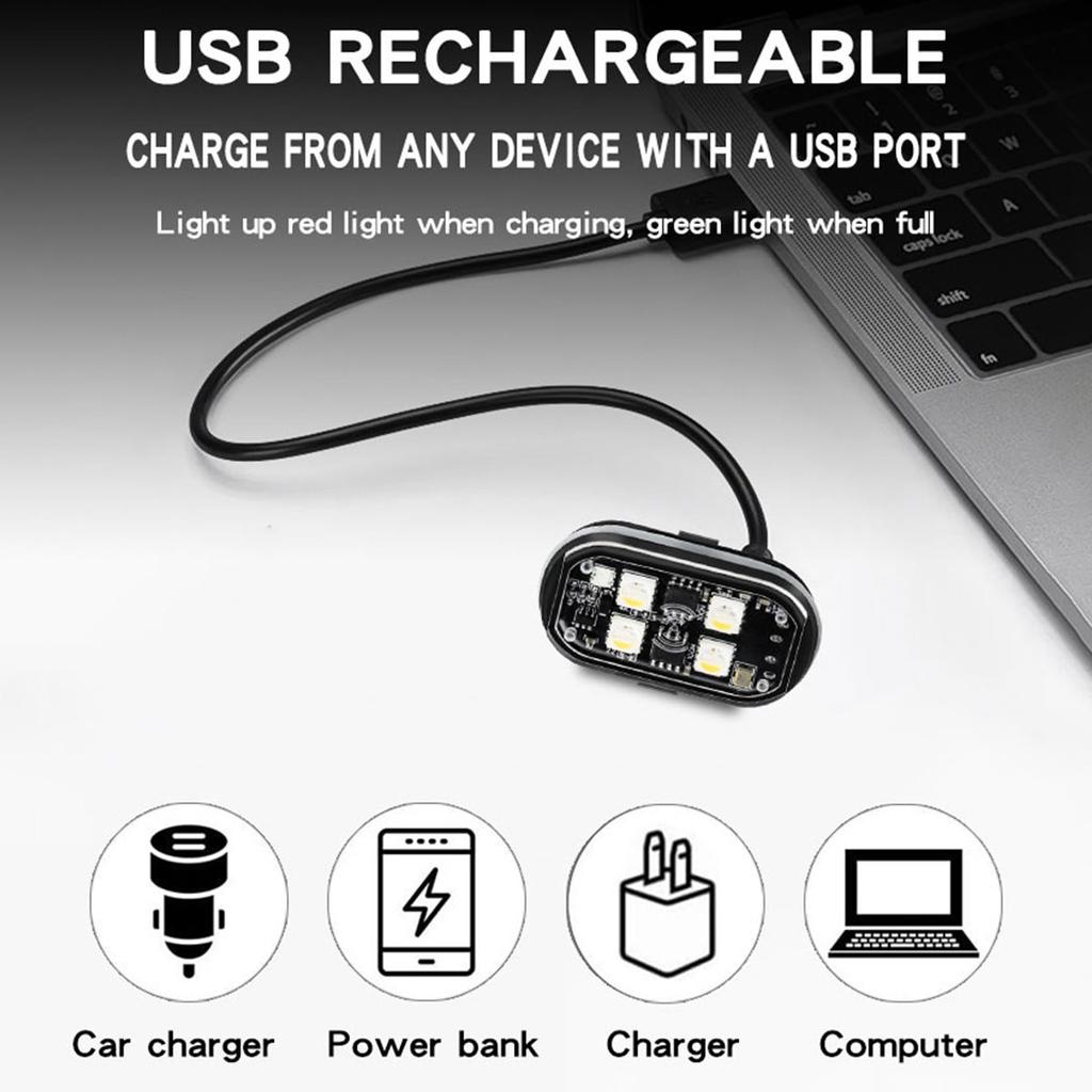 1/2/4PCS Motorcycle Warning Light Strobe Flash RGB LED Decorative Light with Remote Control Rechargeable Motorcycle Accessories