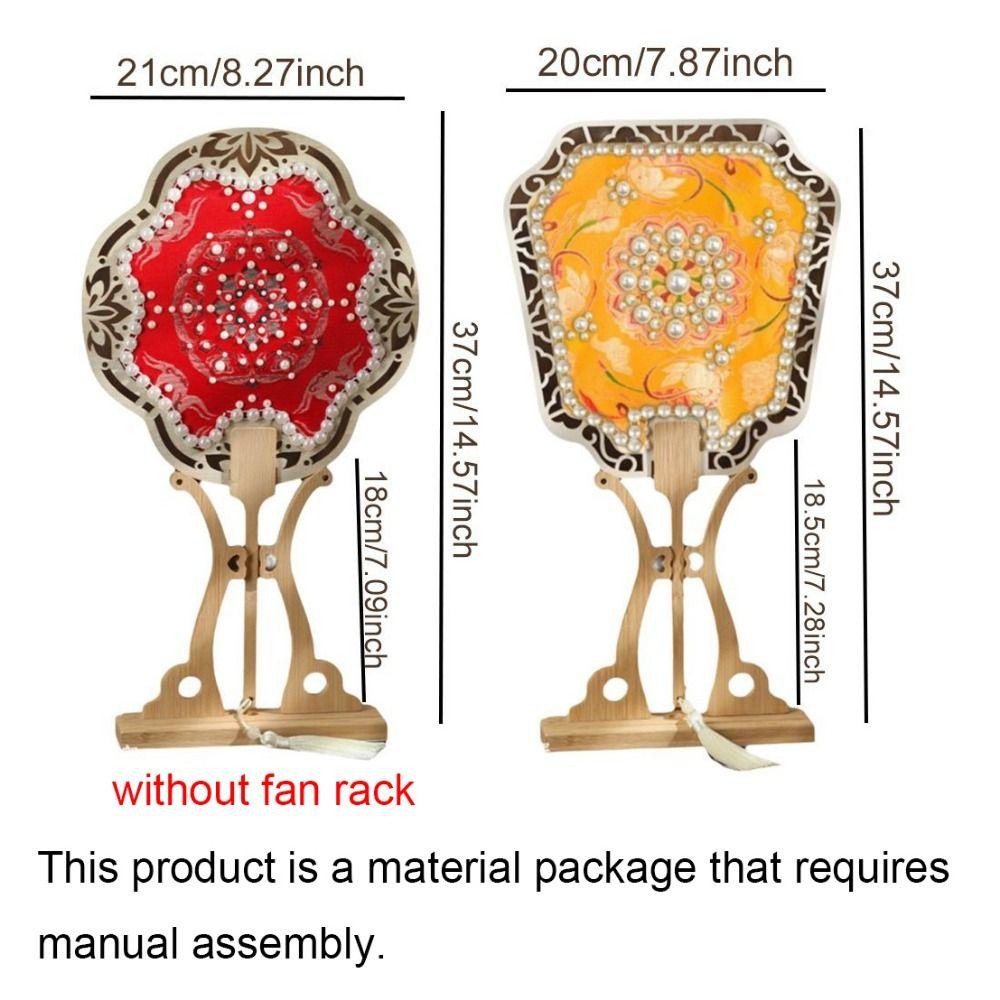 Chinese Style Handheld Fan Vintage Handmade Ancient Style Fan DIY Material Pack with Tassel Embroidery Fan Dance Performance