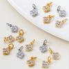 5Pcs/Pack 6mm 14/18K Gold Color Plated Flower Pendants with Zircon for DIY Bracelet Necklace Jewelry Making Accessories