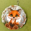 Fox Themed 2D Wind Spinner Garden Decor Metal Wall Art for Outdoor Yard Patio All Season Hanging Ornament No Electricity Needed