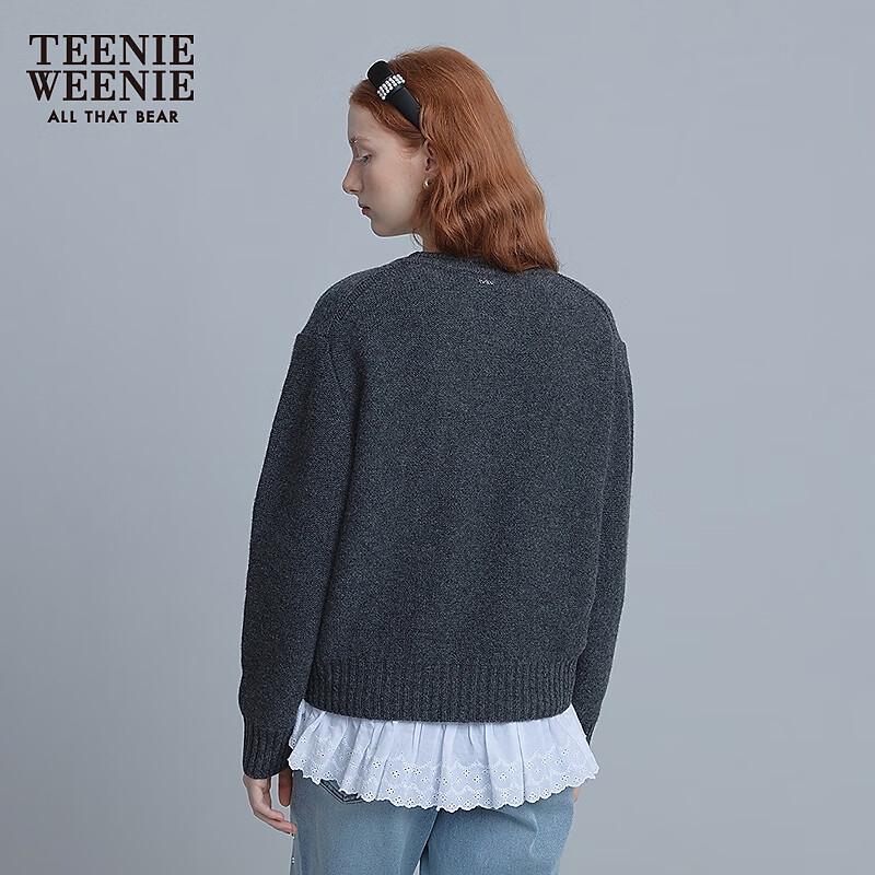 Teenie Weenie Women's Little Bear Letter Winter Sweater