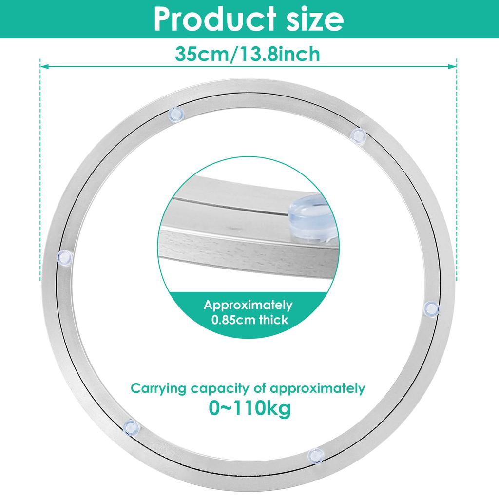 14 Inch Rotating Metal Turntables Dining Table Bearing Heavy Duty Round Dining Table Smooth Swivel Plate for Dining Table
