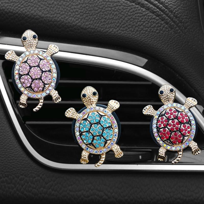 Car Vent Perfume Clip Cute Cartoon Turtle Design Car Interior Air Freshener Unique Scent Ornament for Auto Use