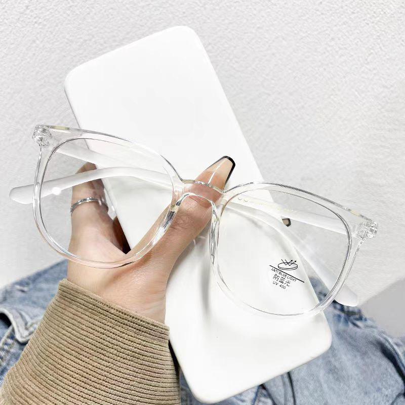 Trendy Korean Style Anti-Blue Light Black Frame Glasses for Men  Women: Ultra-Light Myopia, Clear Lens. прозрачной рамки