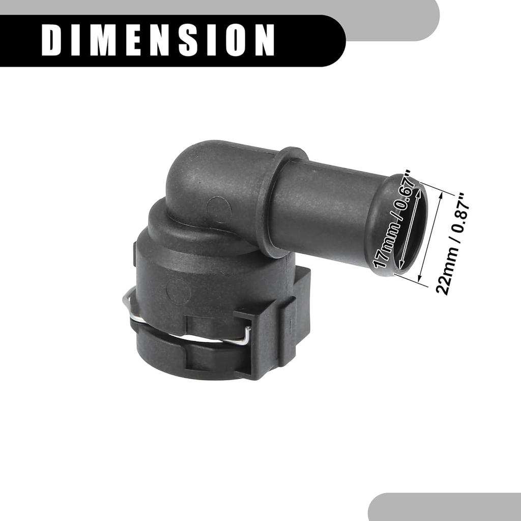 Upper Radiator Coolant Hose Connector Pipe No.1K0122291H - Car Interior Heater Hose Connector - for Volkswagen Passat 2012-2014 Plastic Black 1 Pc