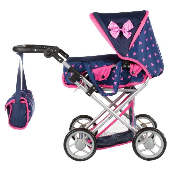 Kinderplay Kočárek Hračka, Hluboký kočárek pro panenku, Gondola, Kombi Nastavitelná rukojeť 32-63cm 2v1 KP0200T
