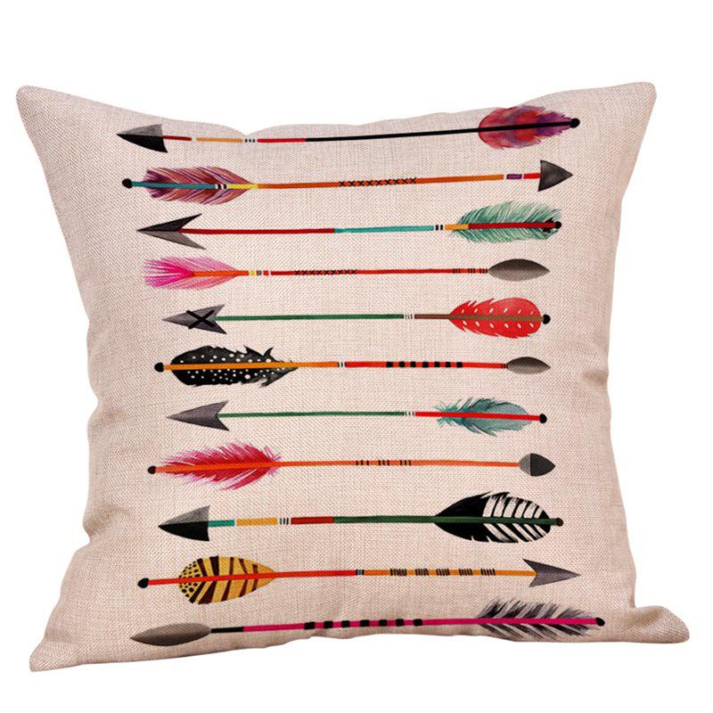 Arrow Feather Pattern Pillowcase: Stylish Sofa & Car Cushion Decor
