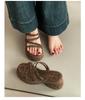 Summer Platform Heel Women Slippers Fashion Open Toe Narrow Band Slide Ladies Elegant Street Style Shoes Fashion Sandals