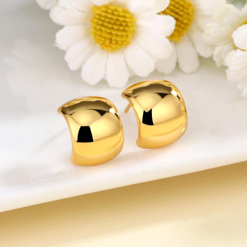 2023 Goldene Bohnen Ohrringe: Nischen-Design s925 Silber Ohrstecker, Vielseitiges Damen-Accessoire