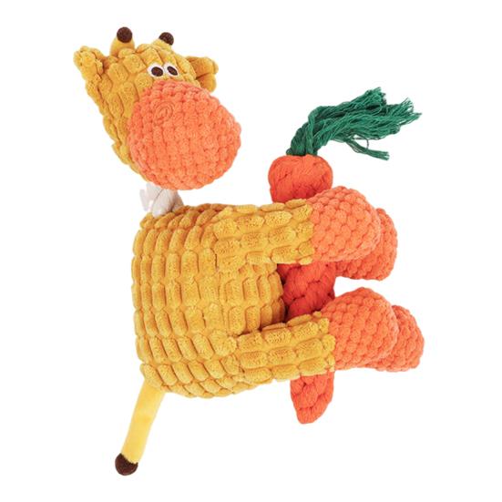 Interactive Squeaky Dog Toy Tough Stuffed Plush Animal Chew Toy for Aggressive Chewers Indestructible Teething Toy for Small Medium Large Dogs