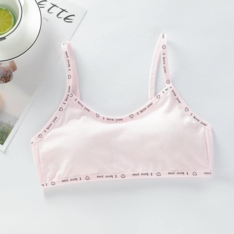 9-12 Years Old Pure Cotton Puberty Training Camisole, Comfortable Developmental Underwear for Primary School Girls
