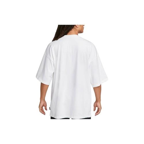 Nike Men's White Loose-Fit Crew Neck T-Shirt with Letter Print