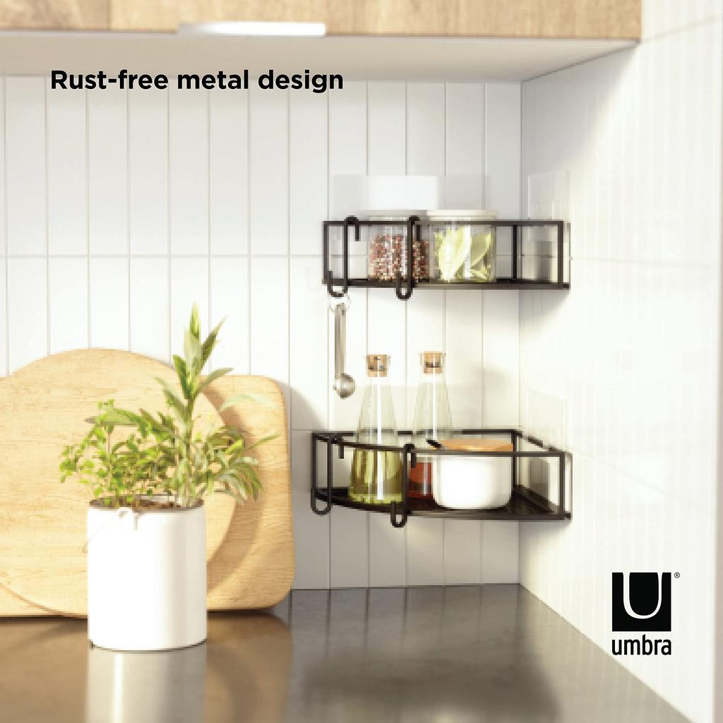 Umbra Shower Rack Shampoo Rack Shelf for Corners Black Set of 2 CUBIKO 21018616040