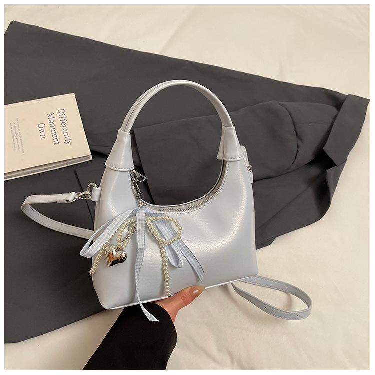 

2025 New Trend Bow Shoulder Bag Fashion Commuter Handheld Dumpling Bag Korean Version Niche Crossbody Women s Bag синий