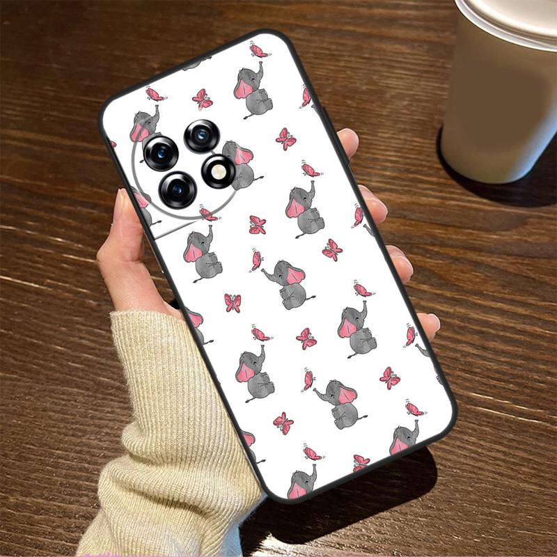 Cute Elephant For OnePlus 15R 13 12 11 9 Pro 12R 13R 10T 13T Case For OnePlus Nord 5 CE 2 3 4 Lite N20 N30