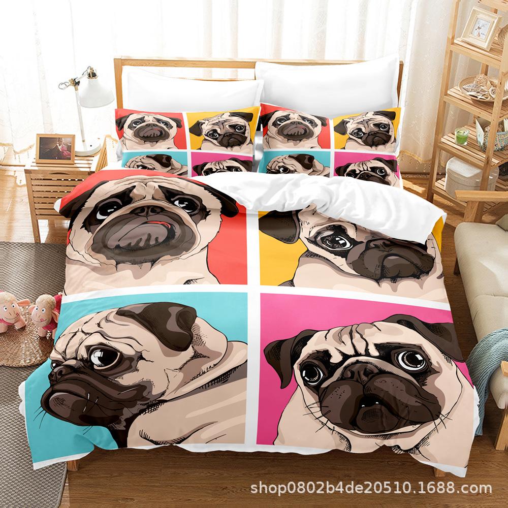 Sample Digital Printed Sheet Bed Quilt Bedding Home Textiles Cartoon Three-Piece Set