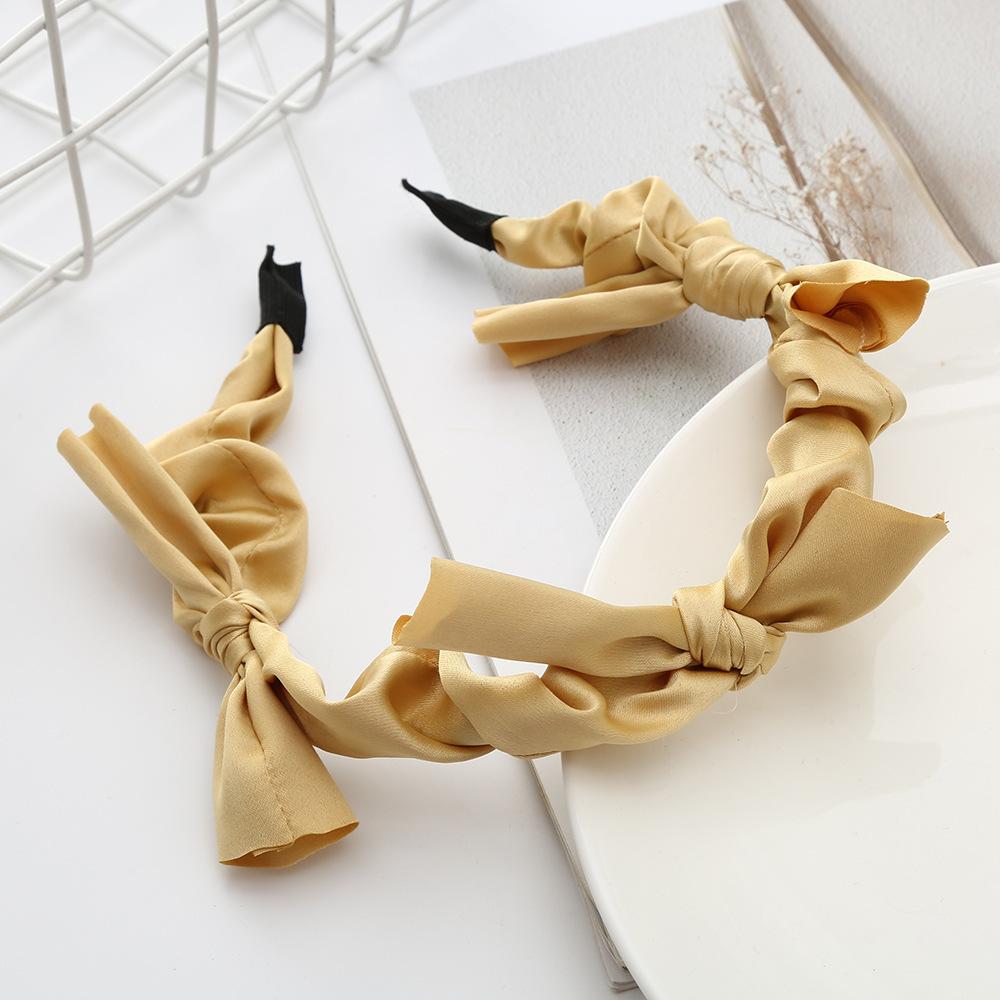 Simple Bowknot Headband Sweet Hair Bands For Women Girls Solid Color Headband Versatile Hair Accessories Headwear