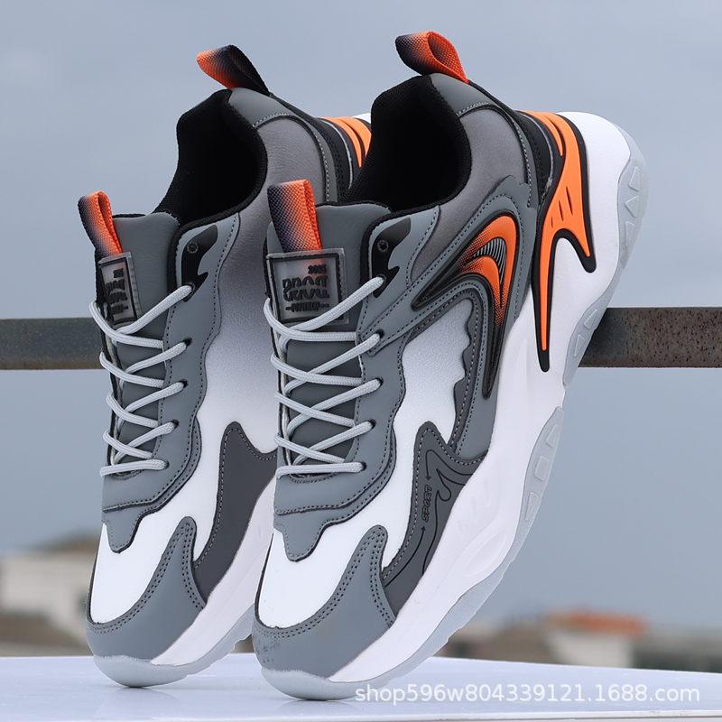 New leather men's shoes 2024 autumn and winter lightweight men's casual sports shoes non-slip, shock-absorbing and wear-resistant running shoes