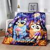 Bluey Halloween Night Personalized Name Blanket Lightweight Customizable Blanket Soft Warm Cozy Suitable for Livingroom Couch Chair Sofa