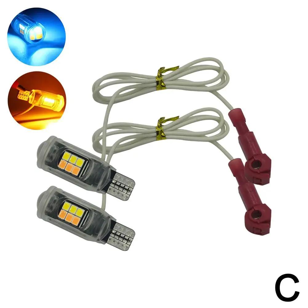 2PCS Motorcycle T15 Turn Signal 12V Dual Color High Brightness ABS Width Indicator 2835 16smd W5W Tail Bulb For Driving T4Q4