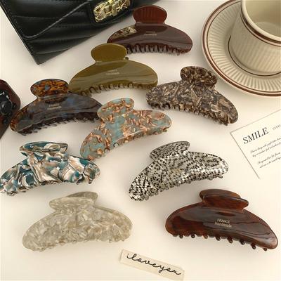 Acetate Claw Clip for Women - Large Non-Slip Barrettes for Thick Hair, Durable Hair Claw, Fashion Hair Accessories (8 Colors)
