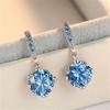 Sterling Silver S925 Zircon Six-Claw Earrings for Women