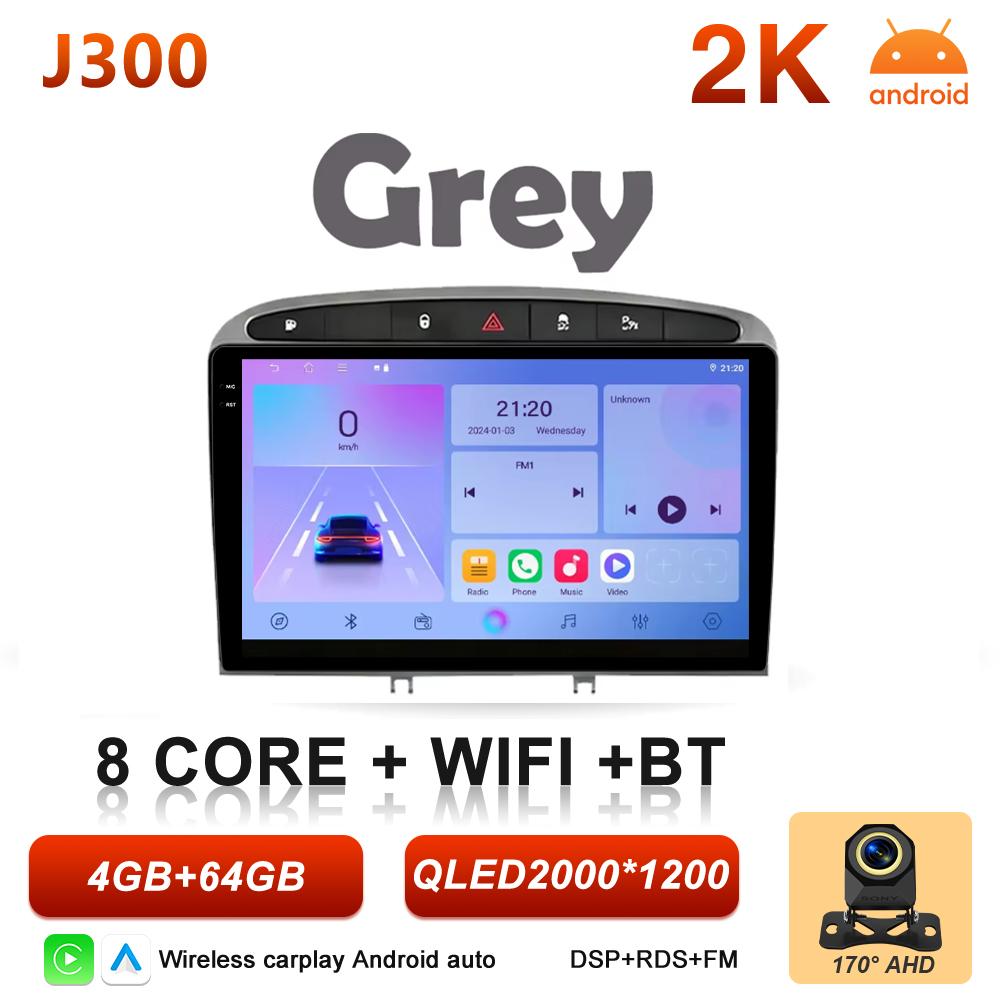 Android 16 Carplay For Peugeot 308 308SW 408 2007 2008 2009 2010 2011 - 2020 Multimedia Player Bluetooth DVD 2k Touch Screen 5G