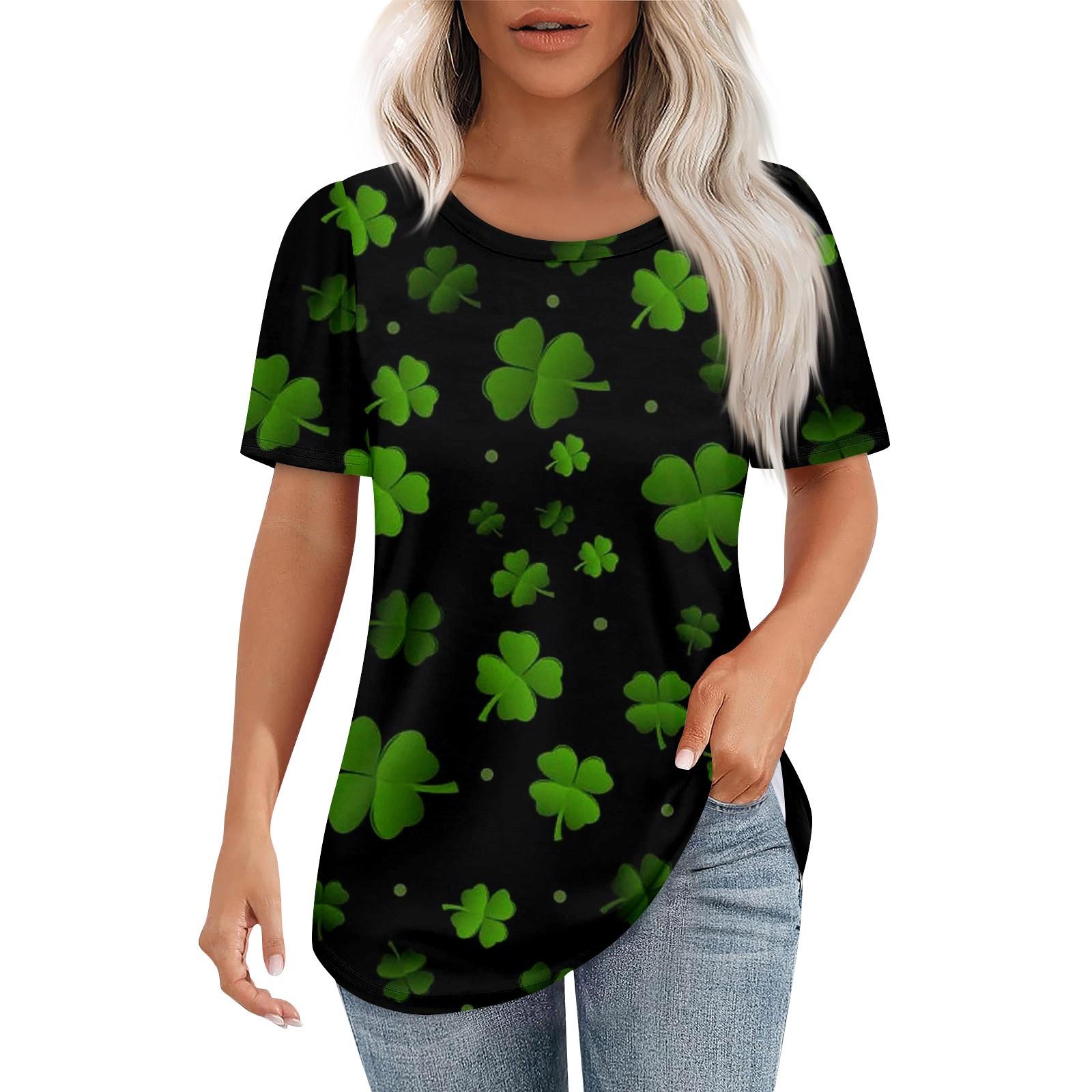 

Футболки для женщин, плиссированные, с круглым вырезом, нарядные, повседневные, блузки с принтом, с коротким рукавом, летние топы, свободный крой L