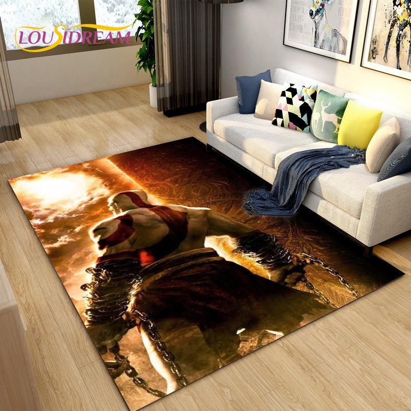 God of War Game Gamer  Area Rug Large,Carpet Rug for Living Room Bedroom Sofa Doormat Decoration,Kids Play  Non-slip Floor Mat