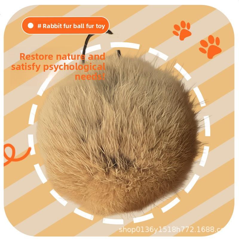 

Natural Color Cat Toy Rabbit Fur Ball, Scratch-resistant and Chewable, Silent Cat, Rich in Real Rabbit Fur Rabbit fur ball 1pc