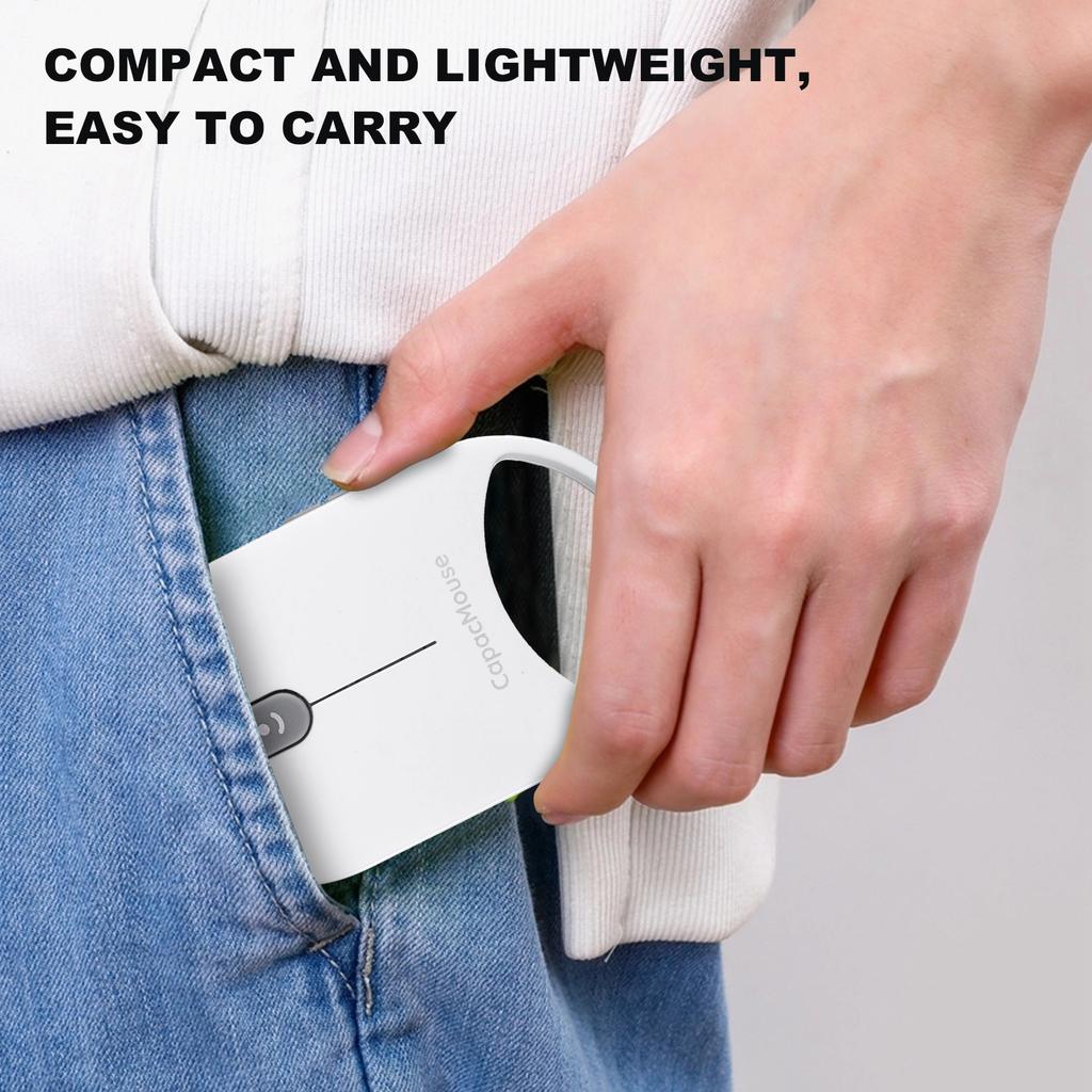 Portable Silent Mouse 3 Mode BT 5.2/2.4G/USB Mini Capacitive Mouse Cordless Mice 4 Adjustable DPI for PC Laptop Notebook Desktop