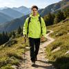 Men's Outdoor Hooded Jacket Thickened Loose Fit Windproof Waterproof Breathable Lightweight Shell for Hiking Camping