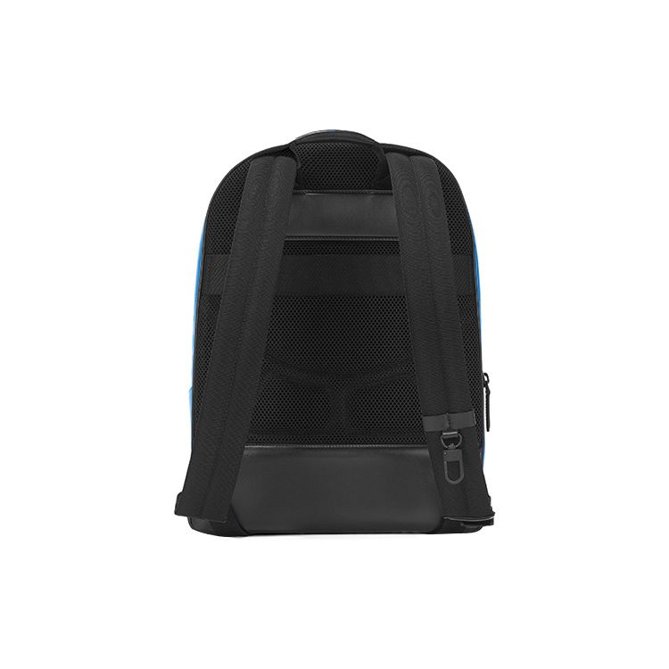 Montblanc Hexagonal White Star Logo Zipper Closure Leather Backpack Unisex Backpack Modern-Blue 130231