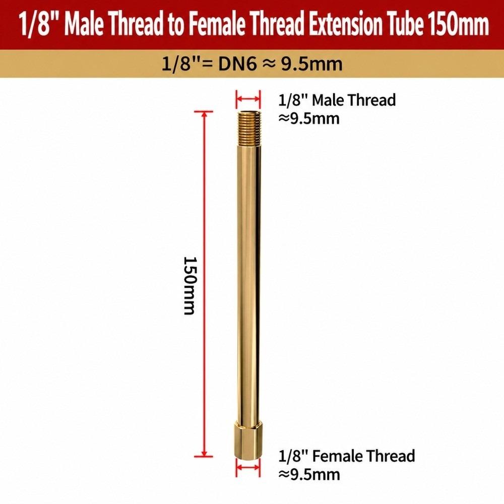 1/8" 1/4" Messing Verlängerungsnippel 50mm-200mm Außengewinde Innengewinde Fitting Für Wasserleitungen