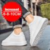 Hoge Kwaliteit Leren Schoenen voor Mannen met Hoogteverhoging 6cm/8cm/10cm Optioneel Onzichtbare Hoogteverhogende Mode Witte Sportschoenen